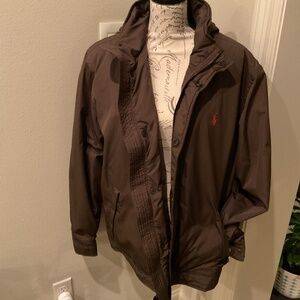 Polo Ralph Lauren Men’s Polyester Brown Full Zip Bomber Pockets Jacket - XL